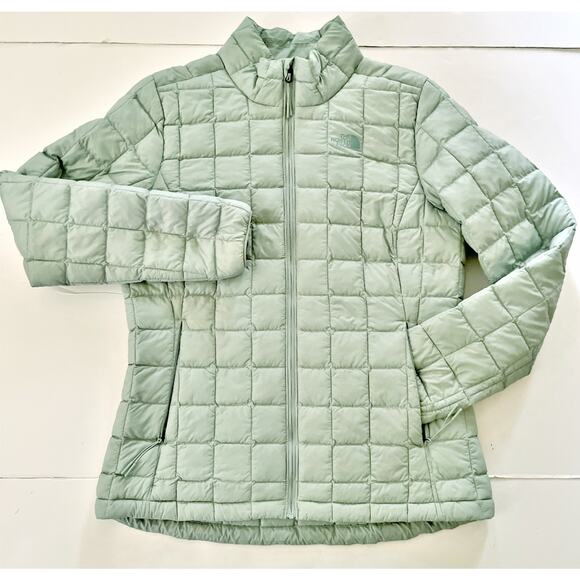 The North Face ThermoBall Eco Quilted Puffer Jacket Women M Sage Green Outdoor - Picture 1 of 9